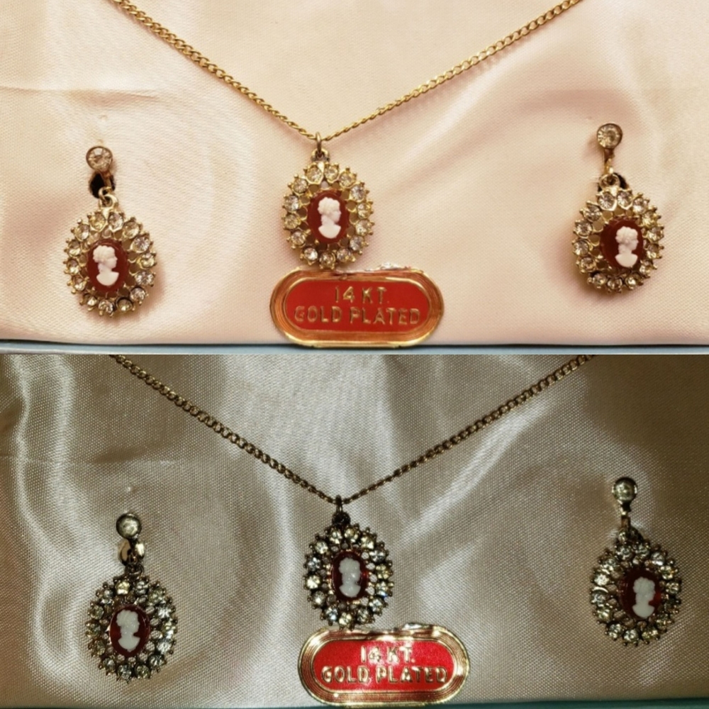 Vintage Cameo Jewelry Set